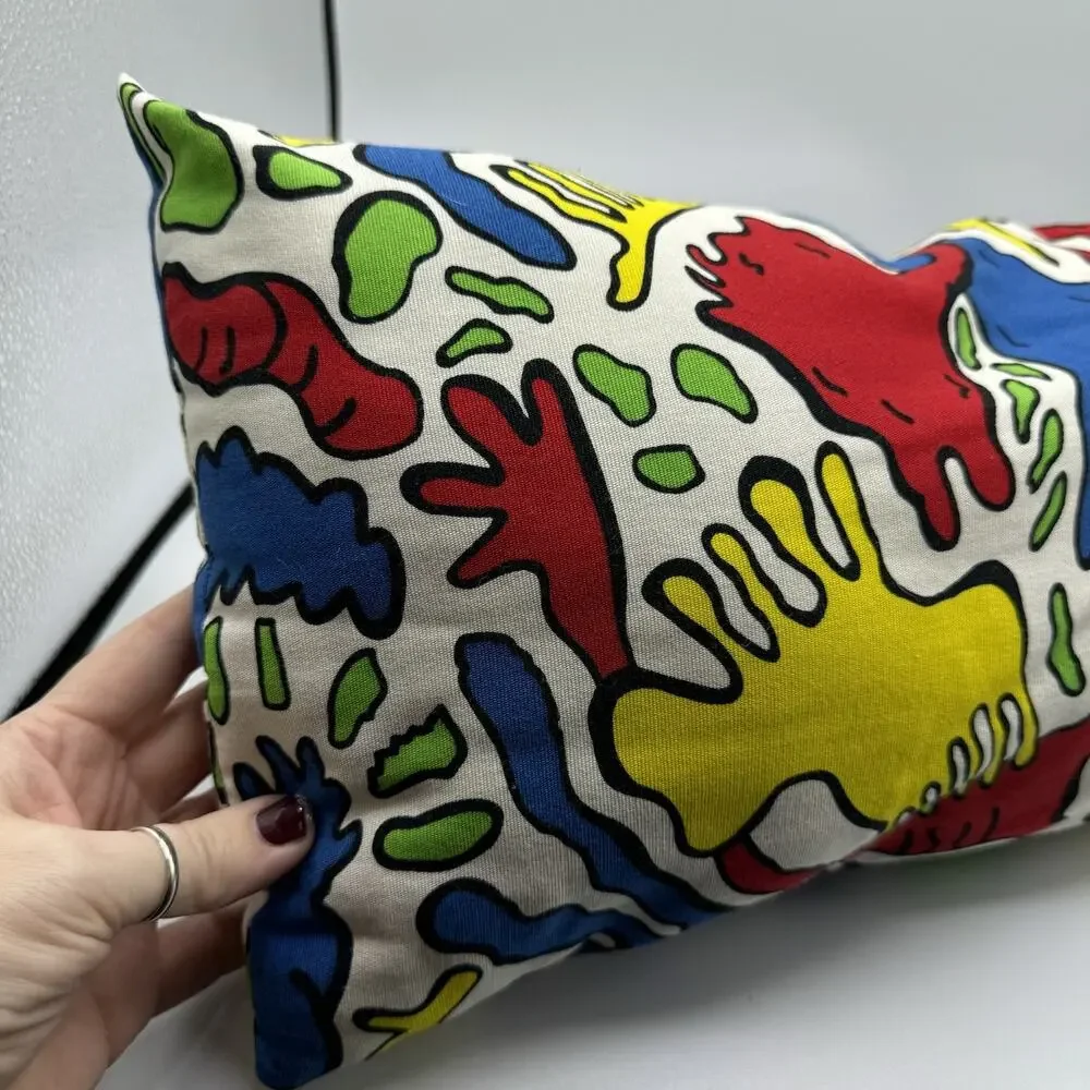 Ikea AVSIKTLIG Lot Of Two Bolster Pillow Multicolor Abstract Print 12x24